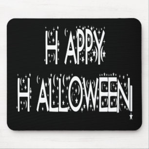 nächtlicher Happy Halloween Text Mousepad
