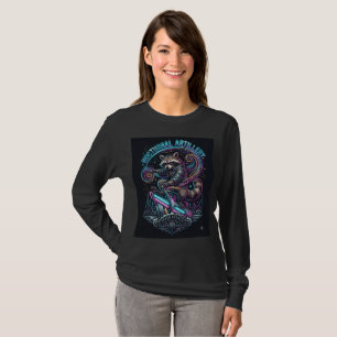 Nächtliches Artillerie-Waschbär-Langarmshirt T-Shirt