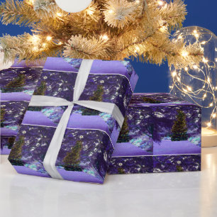 Nächtliches violettes Beleuchtungspapier Geschenkpapier