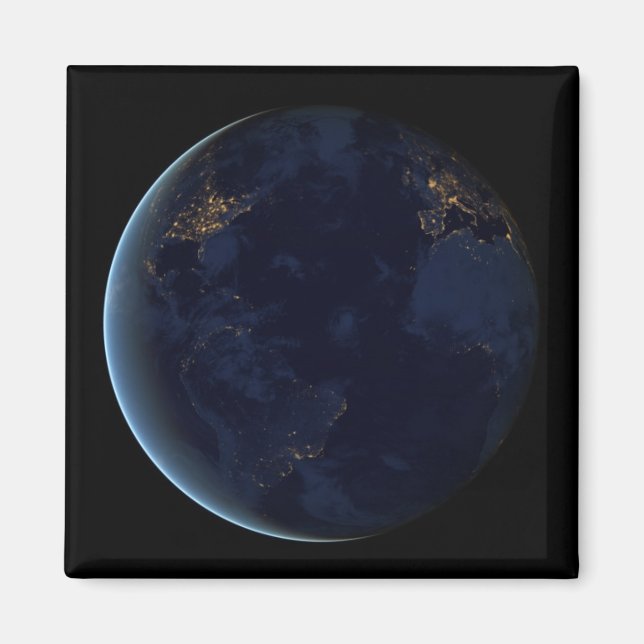 Nachtlicht auf der Erde (Western Hemisphäre) Magnet (Vorne)