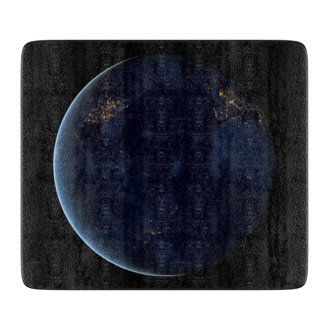 Nachtlicht auf der Erde (Western Hemisphäre) Schneidebrett (Vorderseite)