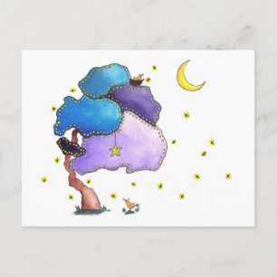 Nachtlicht, blau postkarte