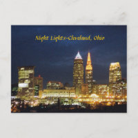 Nachtlicht Cleveland Ohio Postkarte