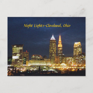 Nachtlicht Cleveland Ohio Postkarte
