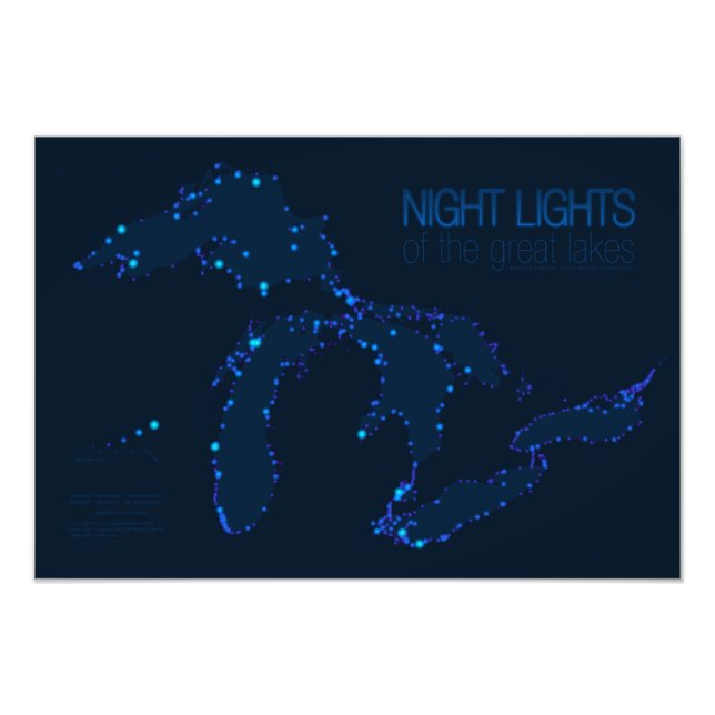 Nachtlicht der Großen Seen 19x13 Foto Print (Vorne)