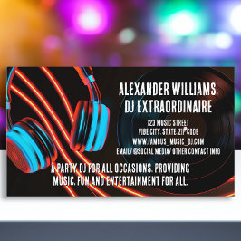 Nachtlicht Dj Party Music Deejay DJs Disc Jockey Visitenkarte