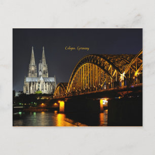 Nachtlicht Köln, Deutschland Postkarte