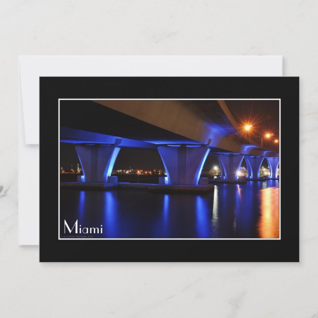Nachtlichter in Miami - Einladung (Vorderseite)