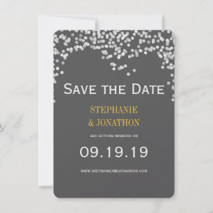 Nachtlichter Sternenlichter Gelb Grau Termin merke Save The Date