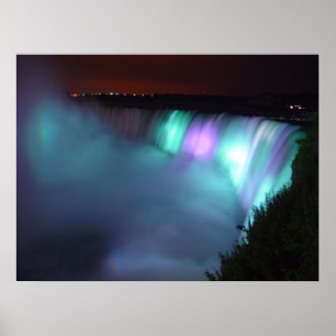 Nachtlila Aqua-Plakat Niagara Falls Kanada Poster