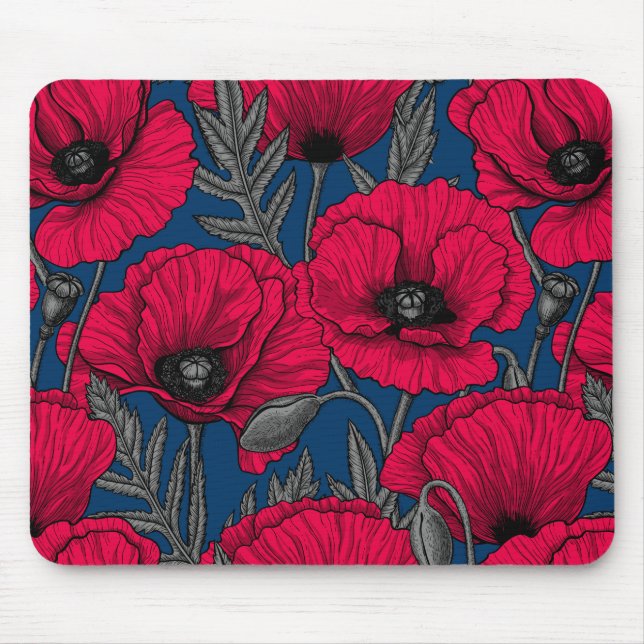 Nachtmohngarten Mousepad (Vorne)