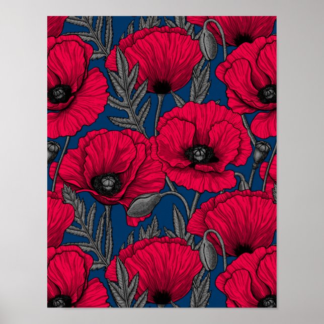 Nachtmohngarten Poster (Vorne)