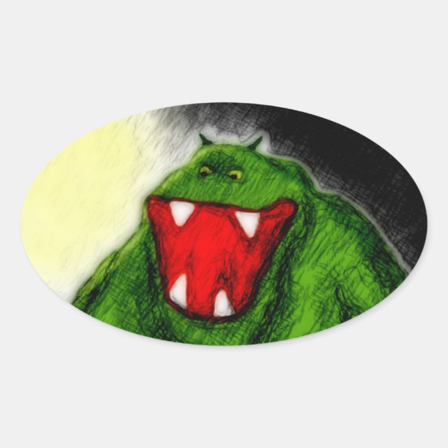 Nachtmonster Ovaler Aufkleber (Vorderseite)