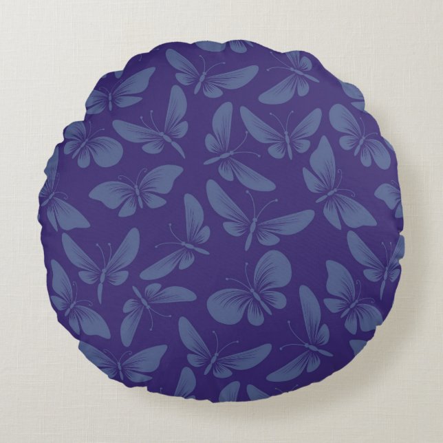 Nachtmotten-Schmetterlingshintergrund Rundes Kissen (Vorderseite)