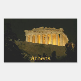 Nachtparthenon Rechteckiger Aufkleber