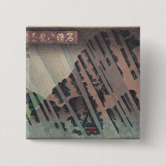 Nachtregen auf Oyama, c.1830 Button (Vorderseite)