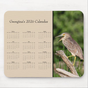 Nachtreiher: Vollständigen Kalender 2026 anpassen Mousepad