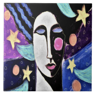 Nachts Abstrakte digitale Malerei Fliese