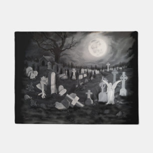 Nachts am Friedhof - Engel mit dem Teufel Fußmatte