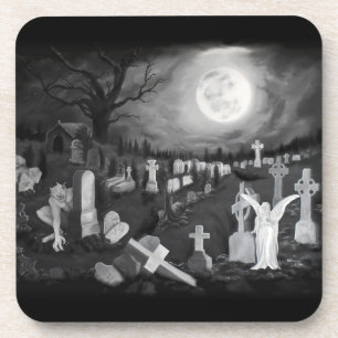 Nachts am Friedhof - Engel mit dem Teufel Getränkeuntersetzer