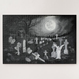 Nachts am Friedhof - Engel mit dem Teufel Puzzle