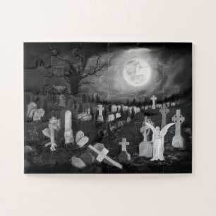 Nachts am Friedhof - Engel mit dem Teufel Puzzle