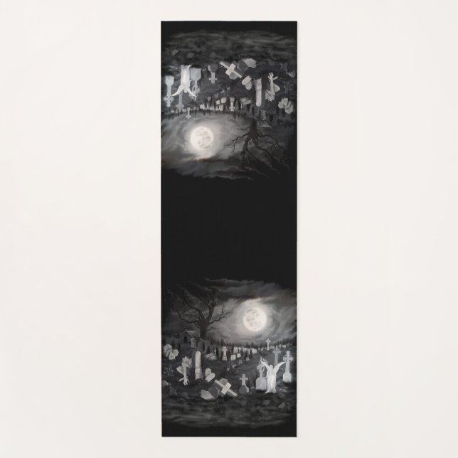 Nachts am Friedhof - Engel mit dem Teufel Yogamatte (Vorderseite)