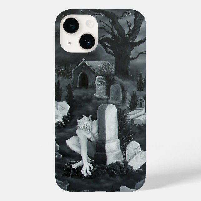 Nachts am Friedhof - Teufel Case-Mate iPhone Hülle (Rückseite)