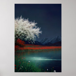 Nachts am See Poster