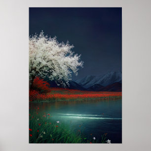 Nachts am See Poster