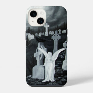 Nachts auf dem Friedhof - Engel iPhone 14 Hülle