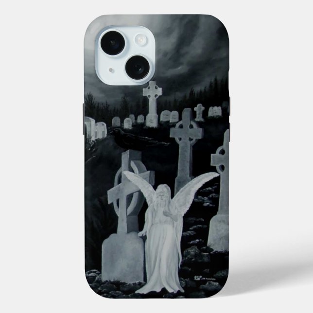Nachts auf dem Friedhof - Engel mit Crow Case-Mate iPhone Hülle (Rückseite)