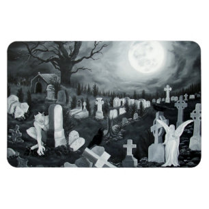 Nachts auf dem Friedhof - Engel mit dem Teufel Magnet