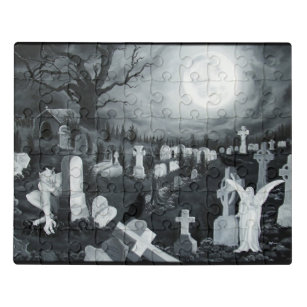 Nachts auf dem Friedhof - Engel mit dem Teufel Puzzle