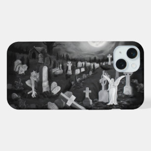 Nachts auf dem Friedhof - Engel mit Teufel iPhone 15 Plus Hülle
