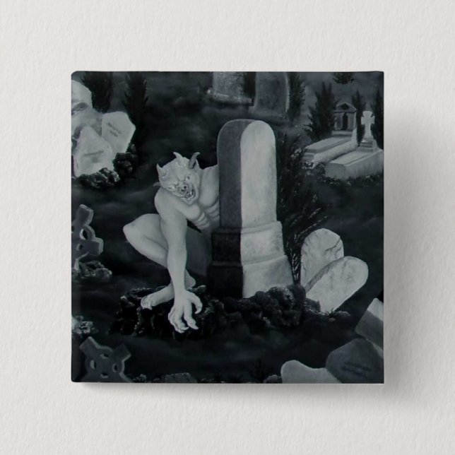 Nachts auf dem Friedhof - Teufel Button (Vorderseite)