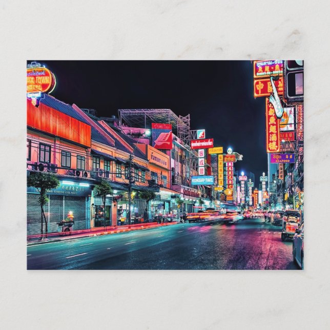 Nachts Chinatown Postkarte (Vorderseite)