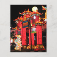 Nachts chinesischer Tempel in Singapur