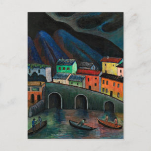 Nachts Fischen in Ascona Postkarte