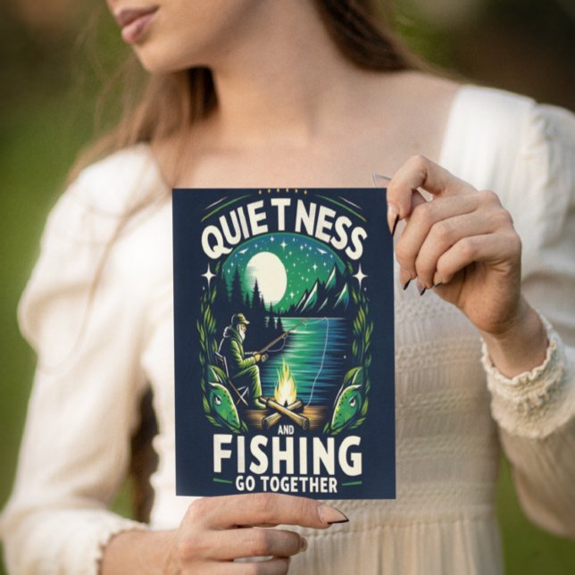 Nachts Fischen Ruhe Postkarte (Von Creator hochgeladen)