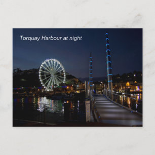 Nachts Hafen von Torquay Postkarte