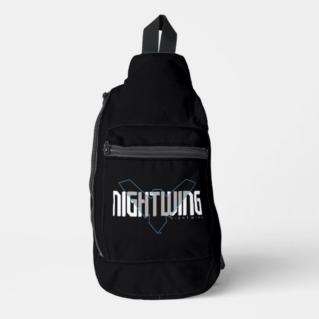 Nachts Hi-Tech-Name Graphic Crossbody Bag (Vorderseite)