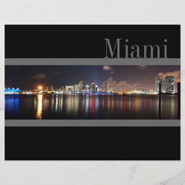 Nachts in Miami Skyline - Flyer (Vorne)