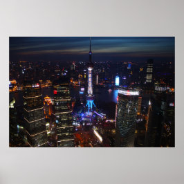 Nachts in Shanghai, China Poster