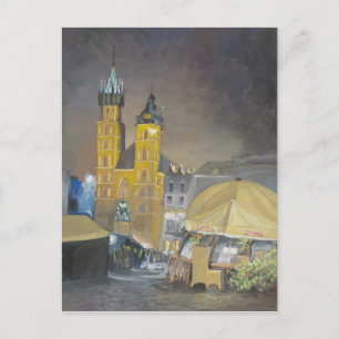 Nachts Krakau Postkarte