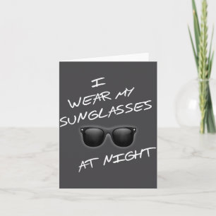 Nachts lustig ich trage Sonnenbrille Lustiger Spru Karte