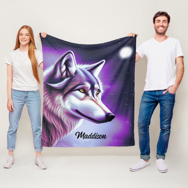 Nachts Mystical Wolf Fleece Blanket (Beispiel)