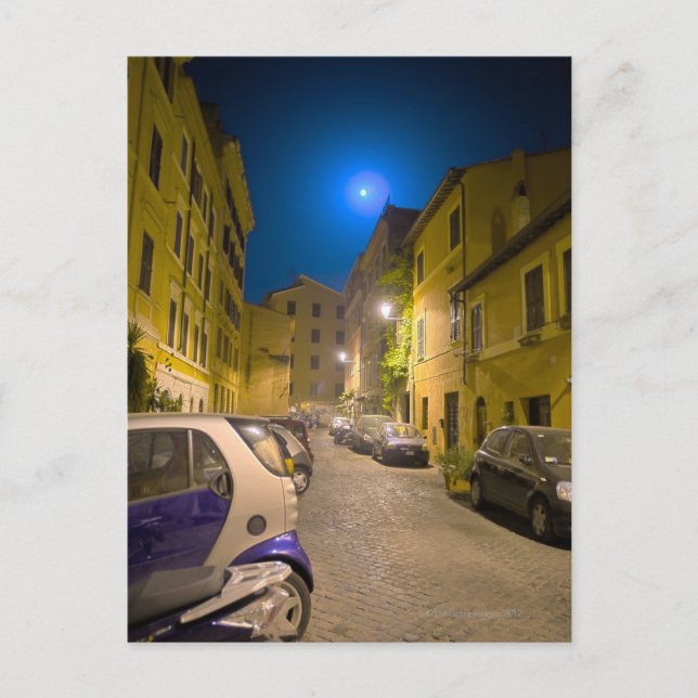 Nachts römische Straße Postkarte (Vorderseite)