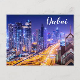 Nachts Skyline Dubai Vereinigte Arabische Emirate Postkarte