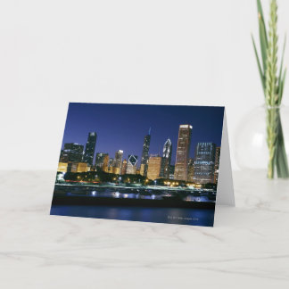 Nachts Skyline von Downtown Chicago Karte